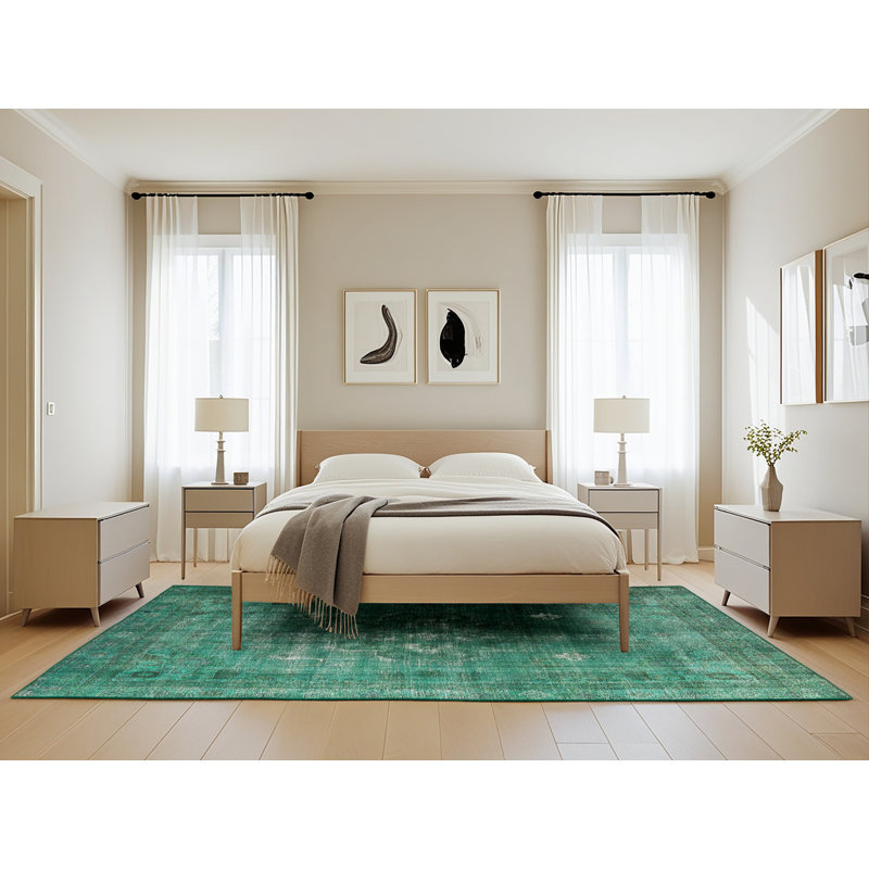 Tapis vert de style oriental, Rectangle 5 pi x 8 pi