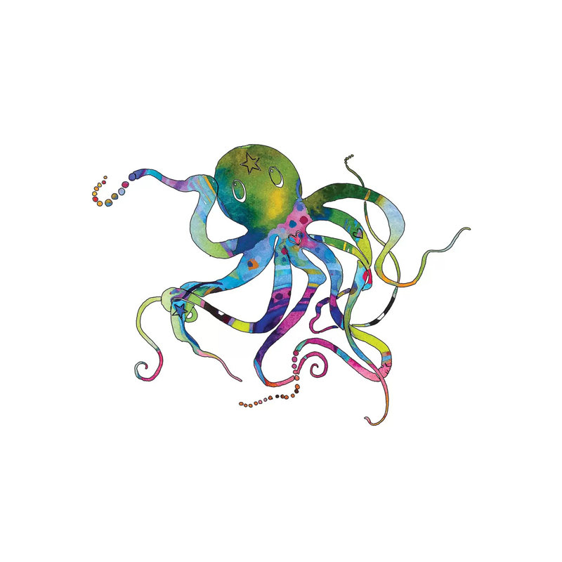 Octopus by Jo Lynch - Wrapped Canvas Print, 45.72cm H x 66.04cm W x 1.905cm D