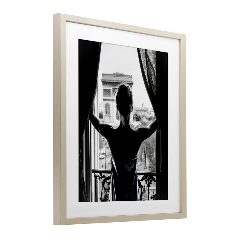 «Morning In Paris Silhouette», reproduction sous verre, conception par Annabelle Hall, H 21 po x l 17 po