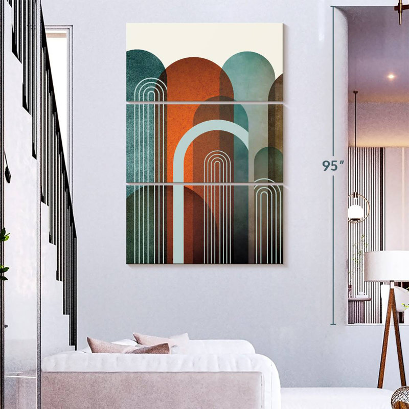 Avery Mid-Century Arches orange sarcelle I, H 38 po x l 24 po