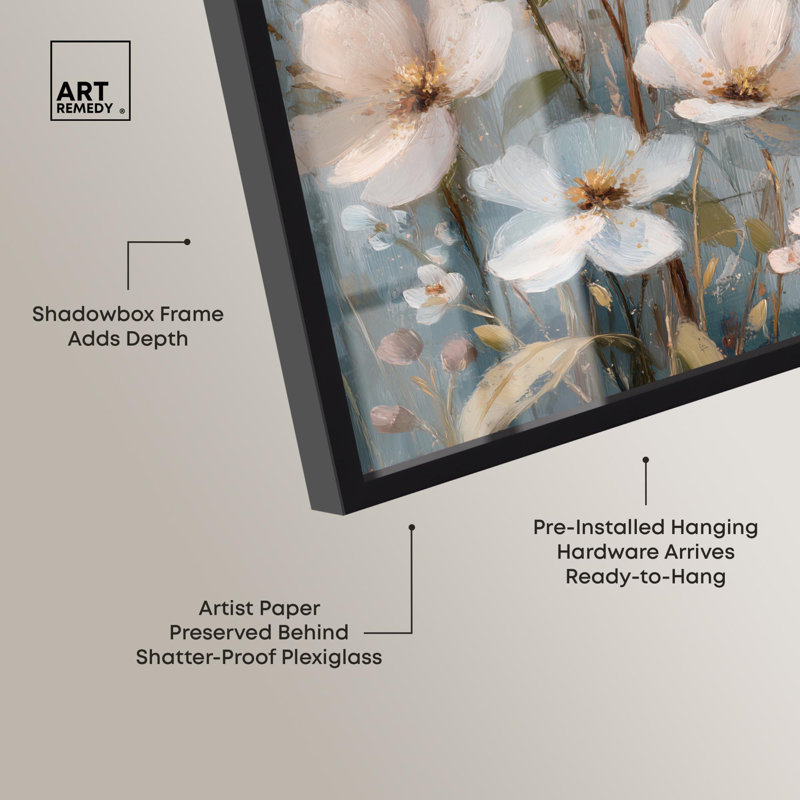 Art floral rétro par prunier blanc rétro, Noir, H 16 po x l 11 po