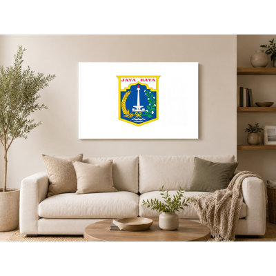 Jakarta City Flag — Indonesian Capital Municipality Canvas Wall Art