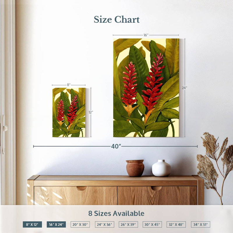 Harnek Tropical Red Ginger, 12" H x 8" W