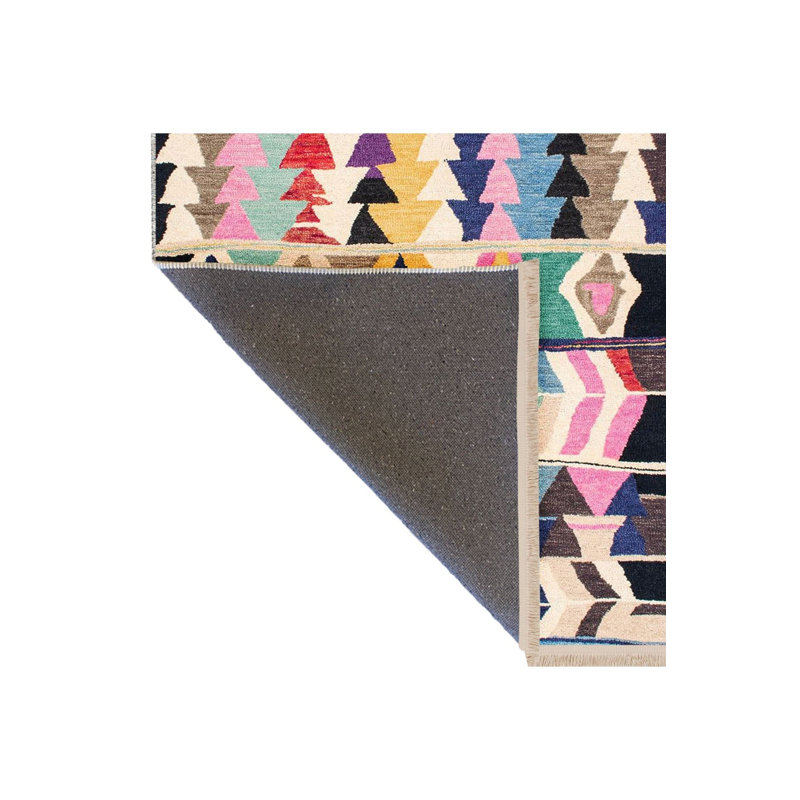 Tapis décoratif multicolore lavable à la machine, Sous-tapis rectangulaire de 3 pi 3 po x 4 pi 11 po