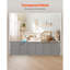 Barrière de bébé rétractable de 34 po de hauteur extensible à 110 po de largeur pour enfants ou animaux de compagnie gris-1121917204