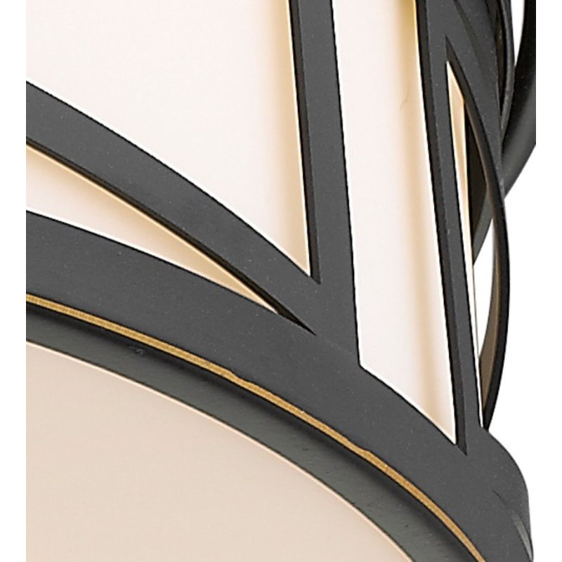 Plafonnier encastré transitionnel 3 lumières bronze foncé , H 6,5 po x l 16 po x P 16 po