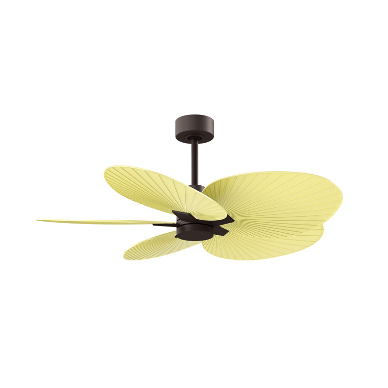 Alessandra - Ventilateur de plafond à cinq pales, Bronze texturé, Jaune clair