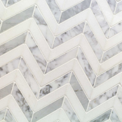 Talon 1x4 Chevron Polished Marble Mosaic Tile