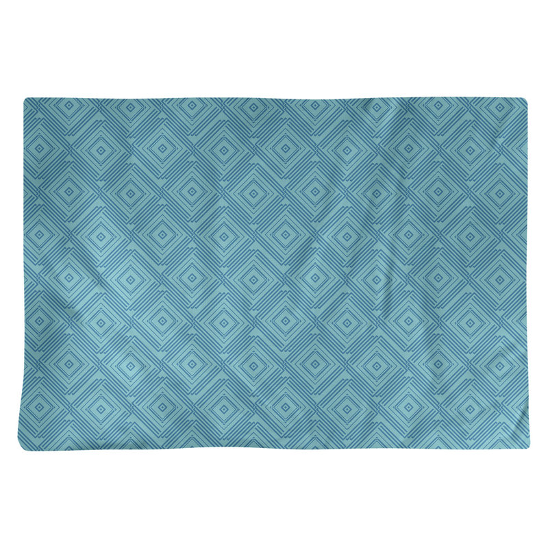 Napperon en coton 18 po Square Maze, Bleu
