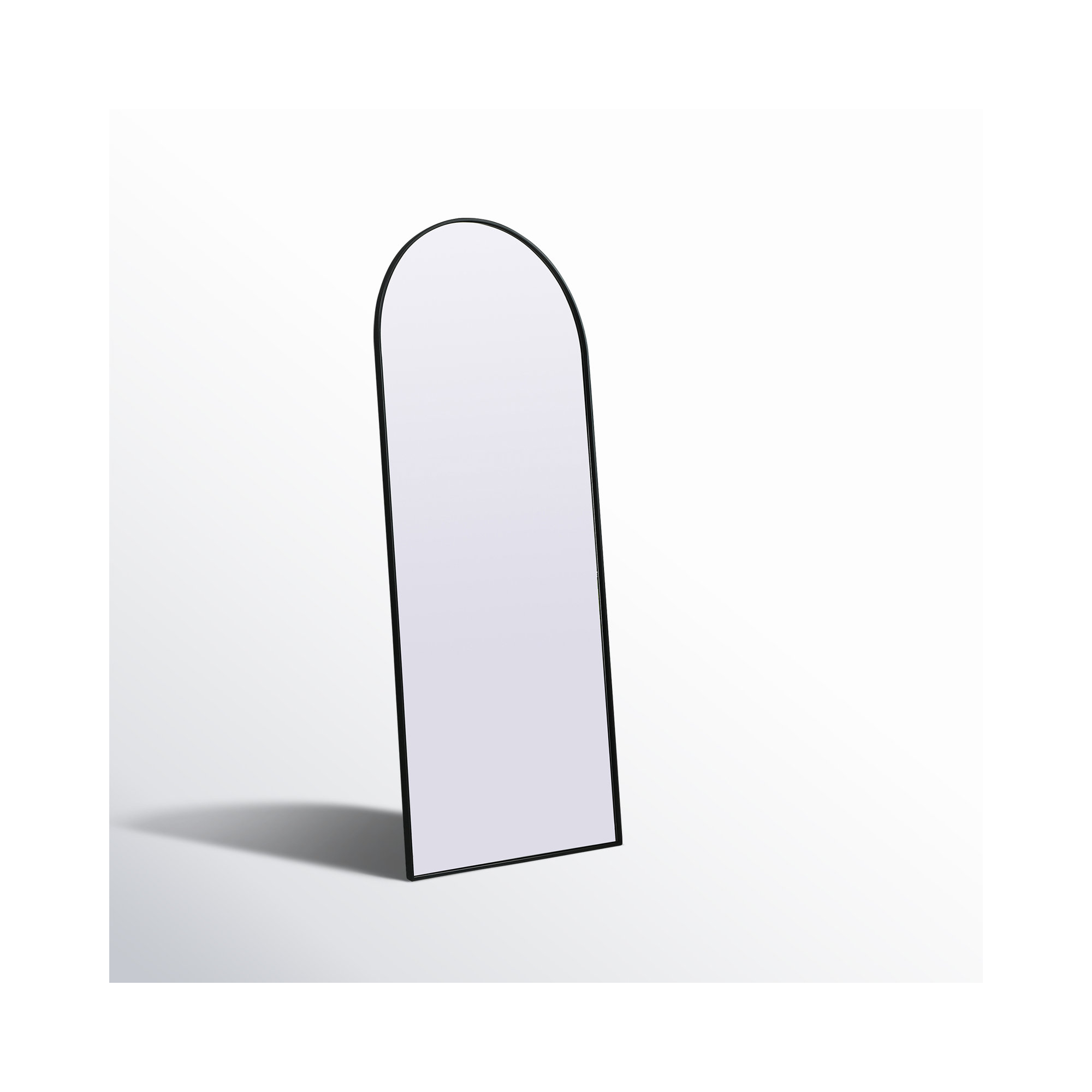 Sabine Metal Arch Wall Mirror, Black, 76" x 32"