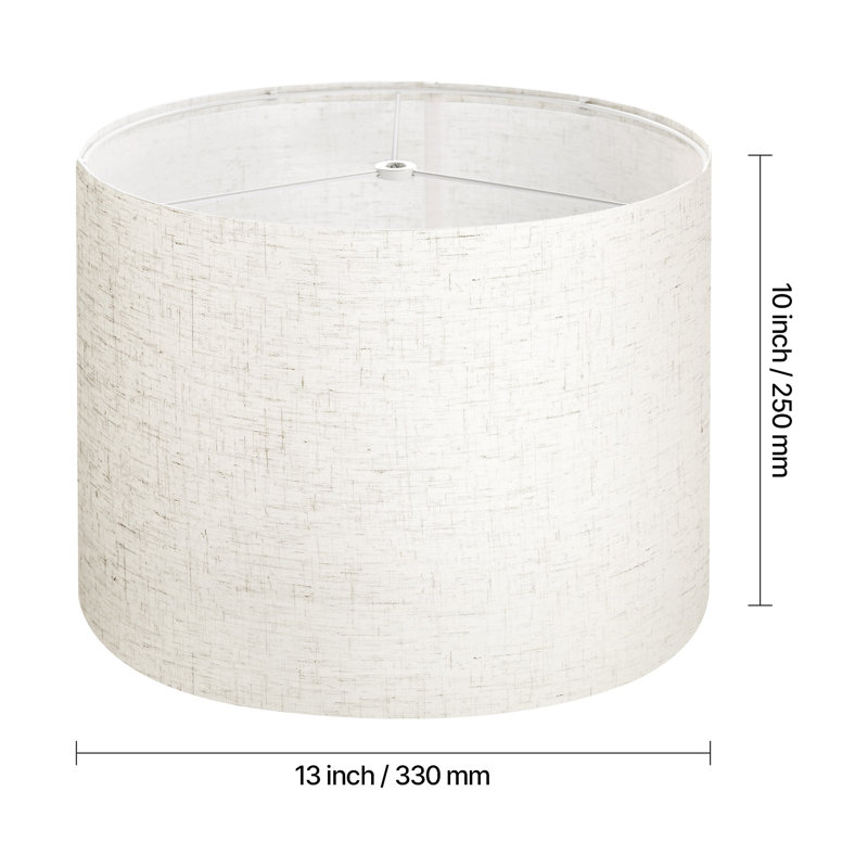 Ensemble de 2 abat-jour cylindriques en lin - 13 po x 10 po pour remplacer les lampes de table et les lampes sur pied