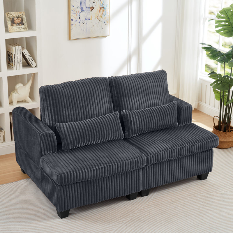 Causeuse, canapé à dossier réglable pour le salon, la chambre à coucher et un appartement, Gris foncé