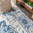 Lathem Modern Persian Boho Vintage Medallion Ivory/Blue Rug-66009311