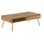 Table basse avec rangement stratégique, Mid-Century, rectangulaire, stratifié noyer, table Mid-Century, solution de rangement, stratifié, pieds en bois