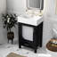 Meuble-lavabo compact de 20 po avec rangement spacieux, porte à fermeture en douceur, look minimaliste contemporain de 20,04 po pour les petites salles de bain, lavabo en céramique intégré, fabrication silencieuse