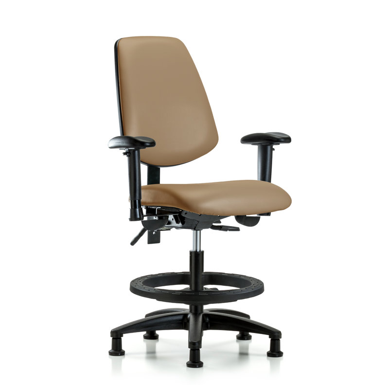 Chaise de dessinateur Jazmyne, Patins, Non inclus, Taupe