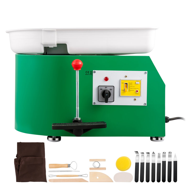 Ensemble de roue de poterie électrique 350W avec vitesse réglable et ensemble d'outils 18 pièces - Machine d'argile professionnelle pour débutants