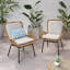  Ensemble de 2 chaises de patio moderne en rotin tissé avec coussins, pour balcon ou siège de jardin, beige