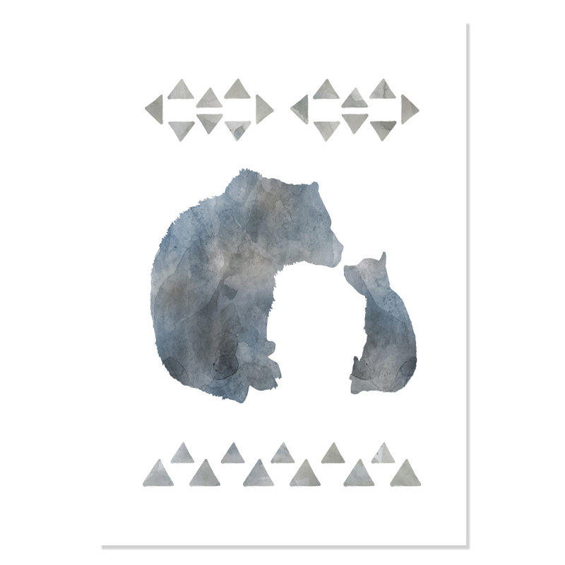 Roulé «Little Man Cave Bears», impression sur papier, H 40 po x l 28 po x P 1 po