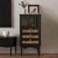Buffet rétro en bois massif noir-130700148
