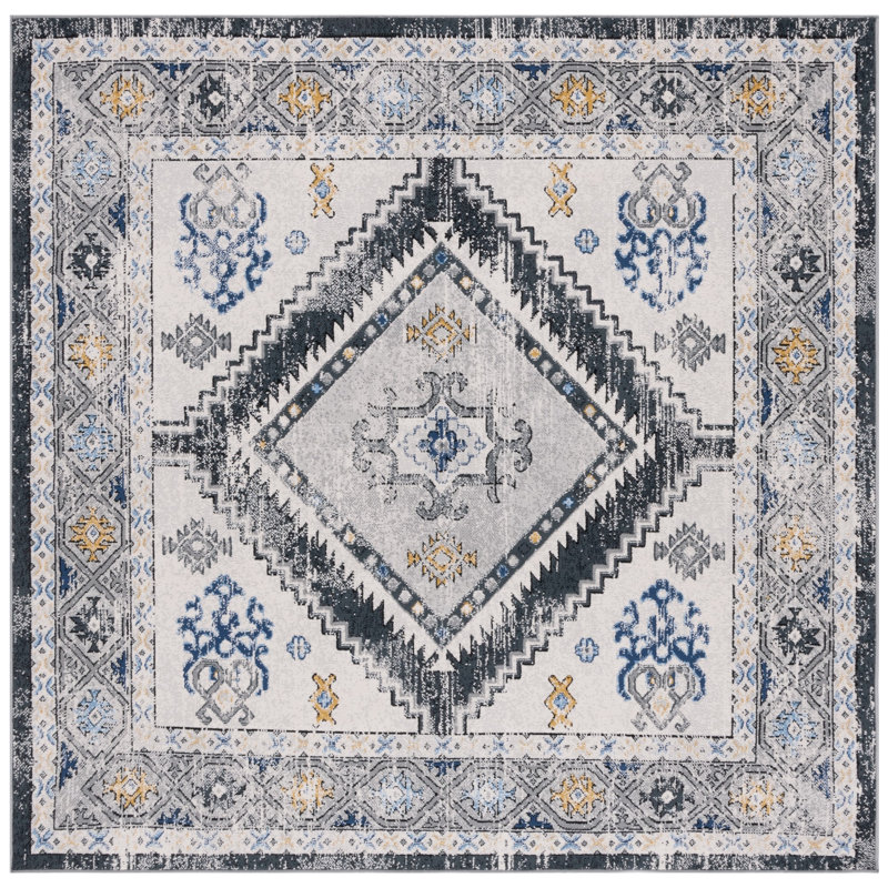 Luzmaria Performance Oriental Rug, Square 6'7"