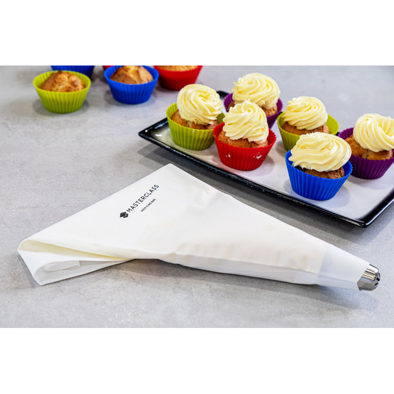 MasterClass 3pc Baking Set with 20cm Spring Form Tin, 12-Hole Deep Pan and 40cm Reusable Icing/Piping Bag