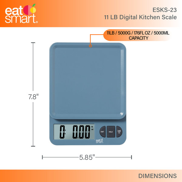  Eat Smart ESKS-01 Precision Pro Digital Kitchen Scale, Silver