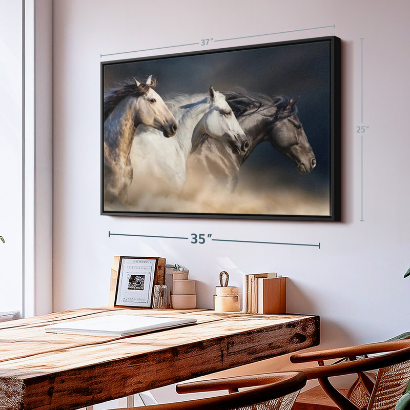 Magnifique chevaux, reproduction sur toile, H 25 po x l 37 po