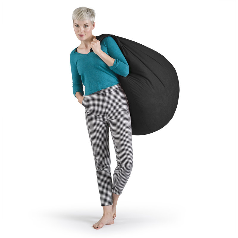 Breeze Microfiber Bean Bag Shell, Black Polyester