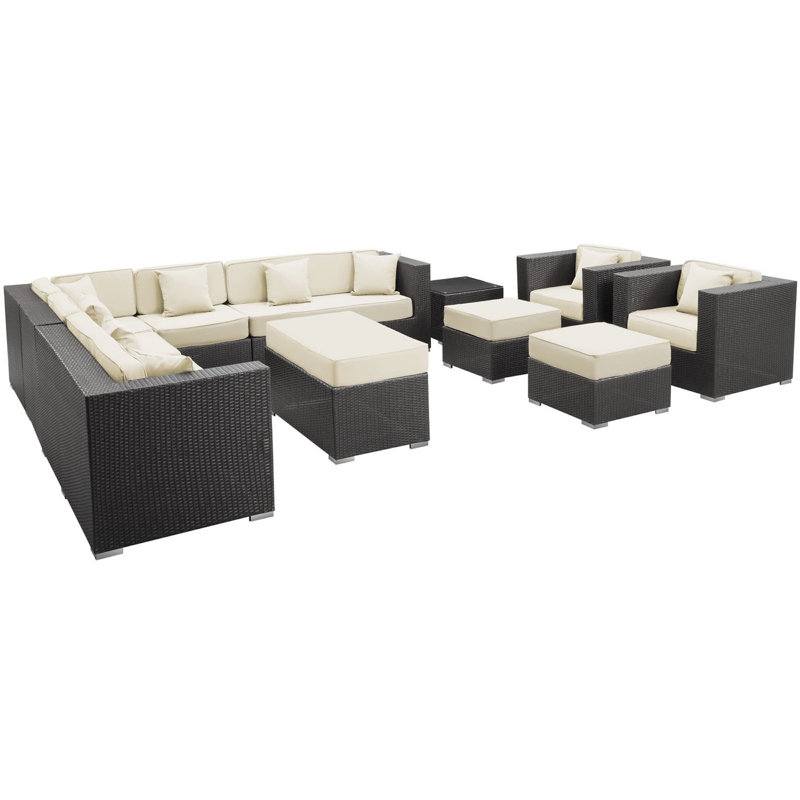 Ensemble modulaire d'extérieur 11 pièces Alleyne, Blanc