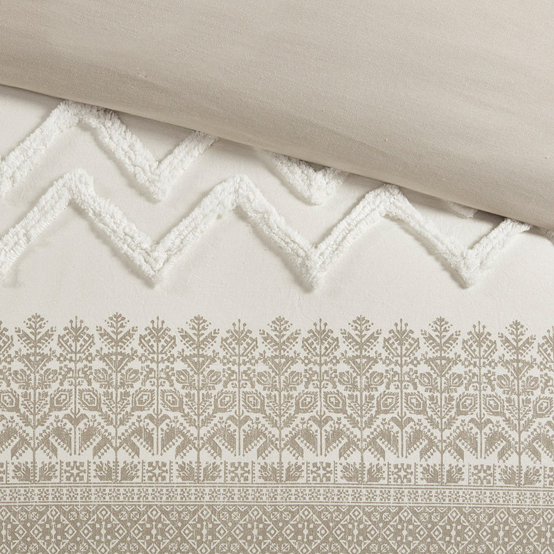 Ensemble de housse de couette en coton touffeté 3 pièces Gracie Mills Robbins Chenille, Housse de couette pour lit double