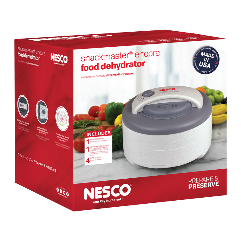Nesco Snackmaster 4-Tray Gray and White Food Dehydrator