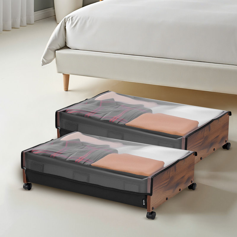 Sacs de rangement sous le lit avec roulettes 25,6 x 18,1 x 7,1 pouces