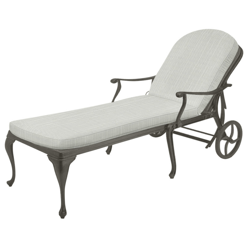 Provance Aluminum Chaise - Slate Gray, No Welt, Cabana Stripe Midnight, Slate Gray