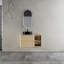 Meuble-lavabo mural 36 po avec lavabo d'art en céramique et tablettes de rangement, porte à fermeture en douceur, emballage KD, contreplaqué