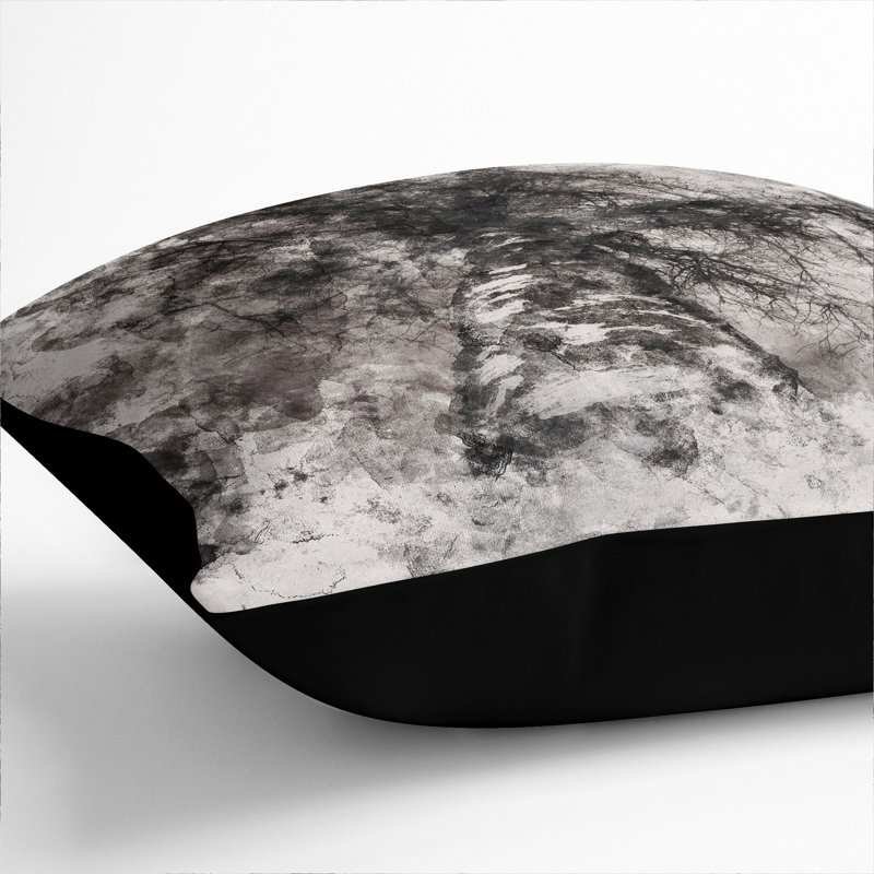 Square Cushion, Black, 40cm H x 40cm W x 15cm D