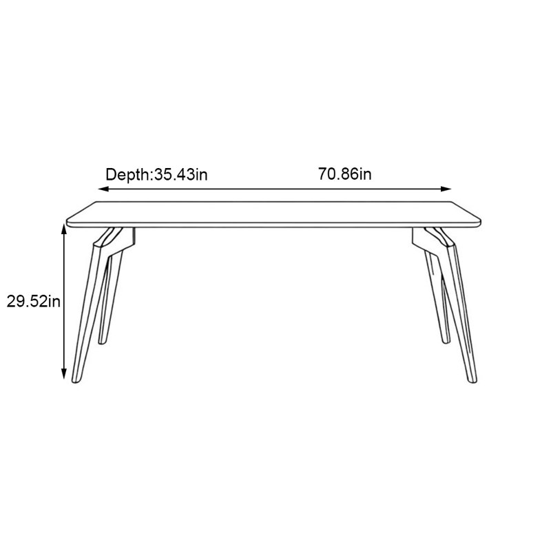 Forras, H 29,52 po x L 70,86 po x l 35,43 po