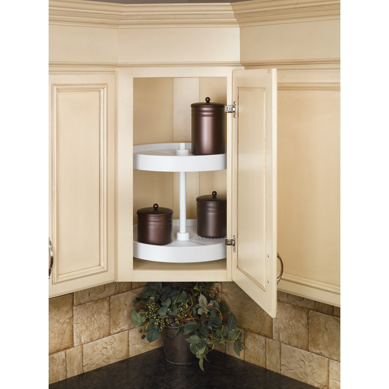 Plateau tournant double en polymère Rev-A-Shelf, H 18 po x l 18 po x p 18 po, Amande