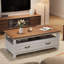 47.24" Farmhouse Coffee Table with Drawers, Rustic Coffee Table Wood Centre Table-50978815