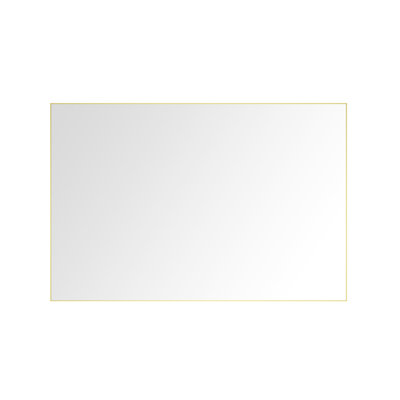 48in. H X 72in. W Bathroom Mirror - Metal Frame, Clear Reflection, Rust Coating, Gold Aluminium , Finish
