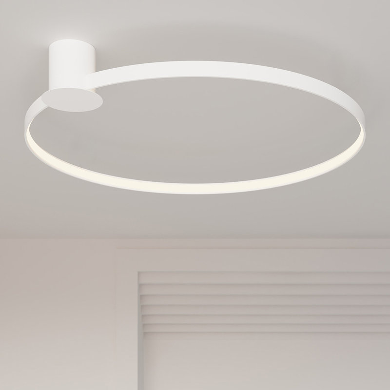 LED Semi Flush Mount, White, 3000K, 12.5cm H x 62cm W x 55cm D