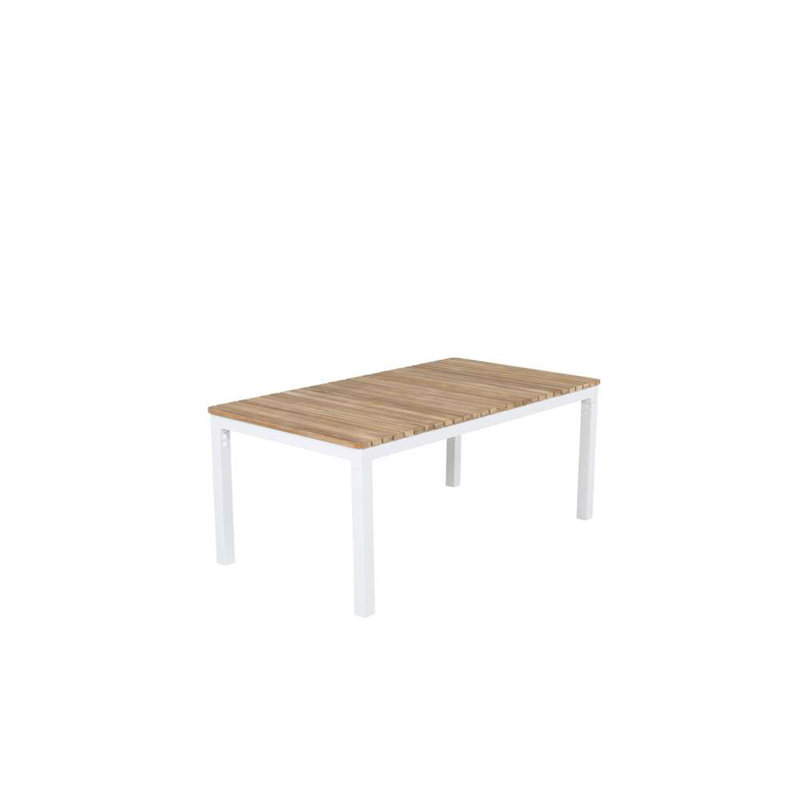 Salvador Rectangular Outdoor Dining Table , 110cm cm W 60cm cm D, White/Teak