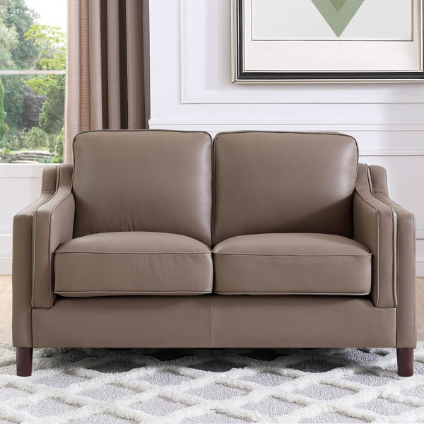 Ebern Designs 60'' Leather Loveseat | Wayfair