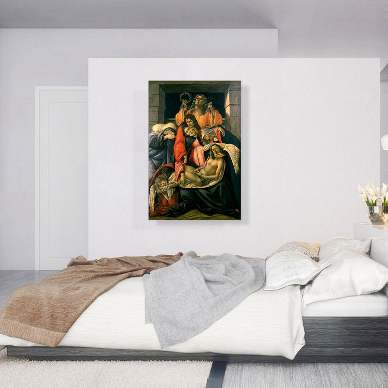 «The Lamentation over the Dead Christ with Saints 1495» par Sandro Botticelli, reproduction d'art sur toile tendue