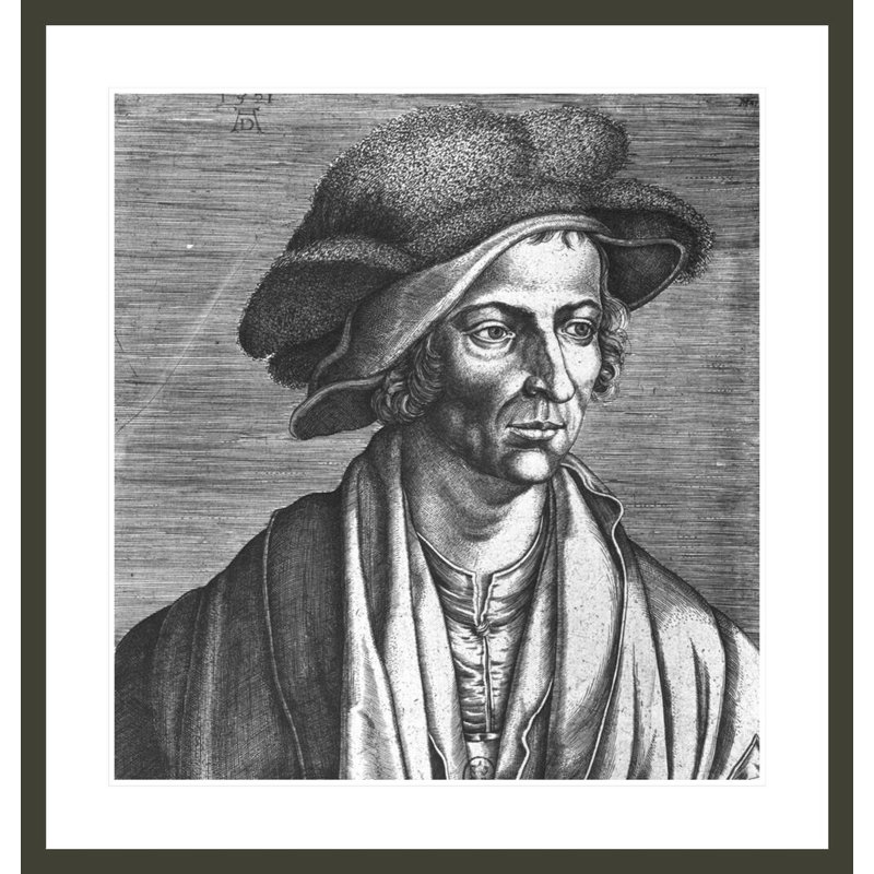Portrait de Joachim Patinir par Albrecht Dürer, impression giclée sur cadre, H 35,17 po x l 33,5 po