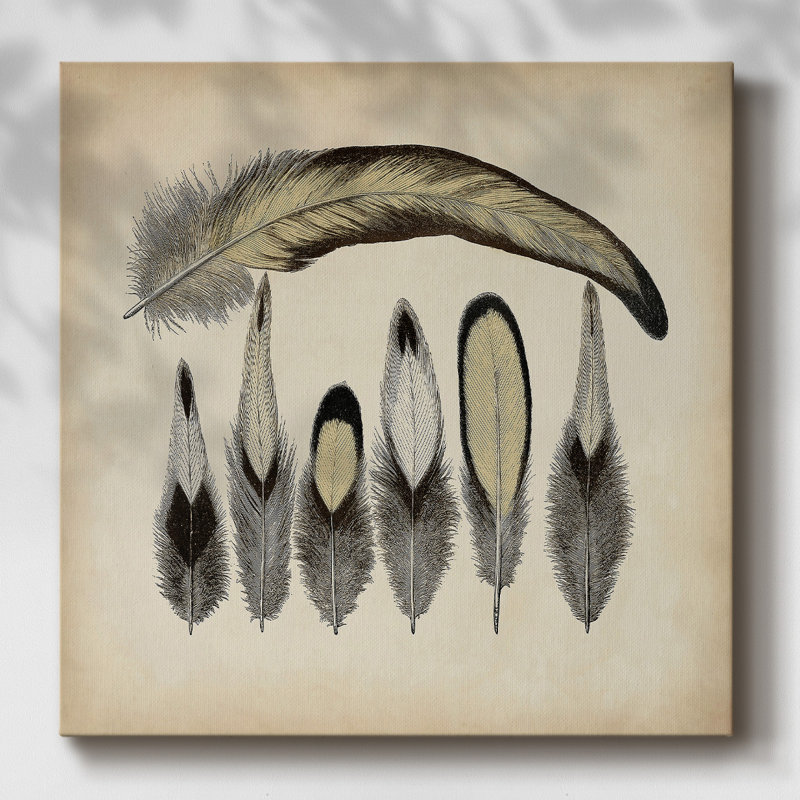 Plumes rétro VII, H 8 po x l 8 po x P 1,5 po