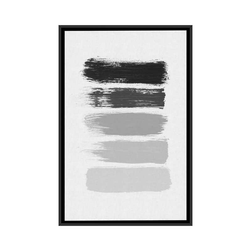«Stripes», impression sur toile, H 26 po x l 18 po x P 1,5 po, Toile avec cadre noir, Pas de tapis