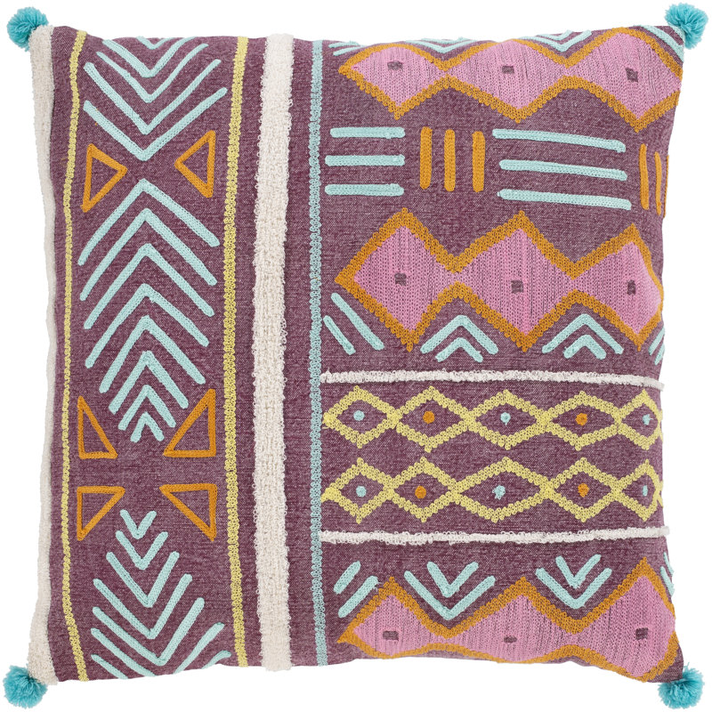 Coussin en coton Kiko, 18 po x 18 po, Duvet