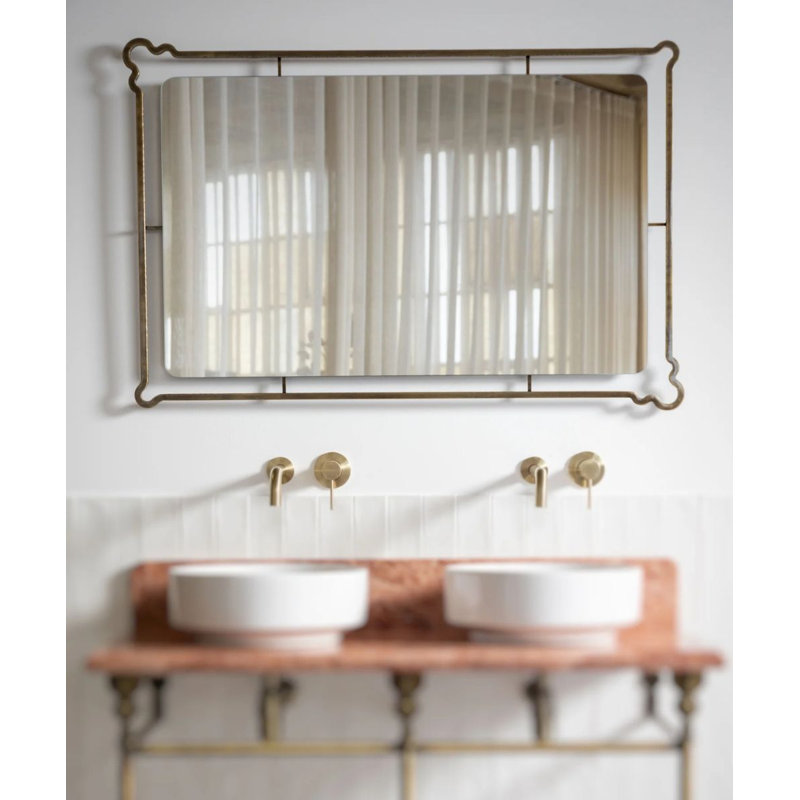 Victoria Mirror, 47" x 31.5", Aged Brass