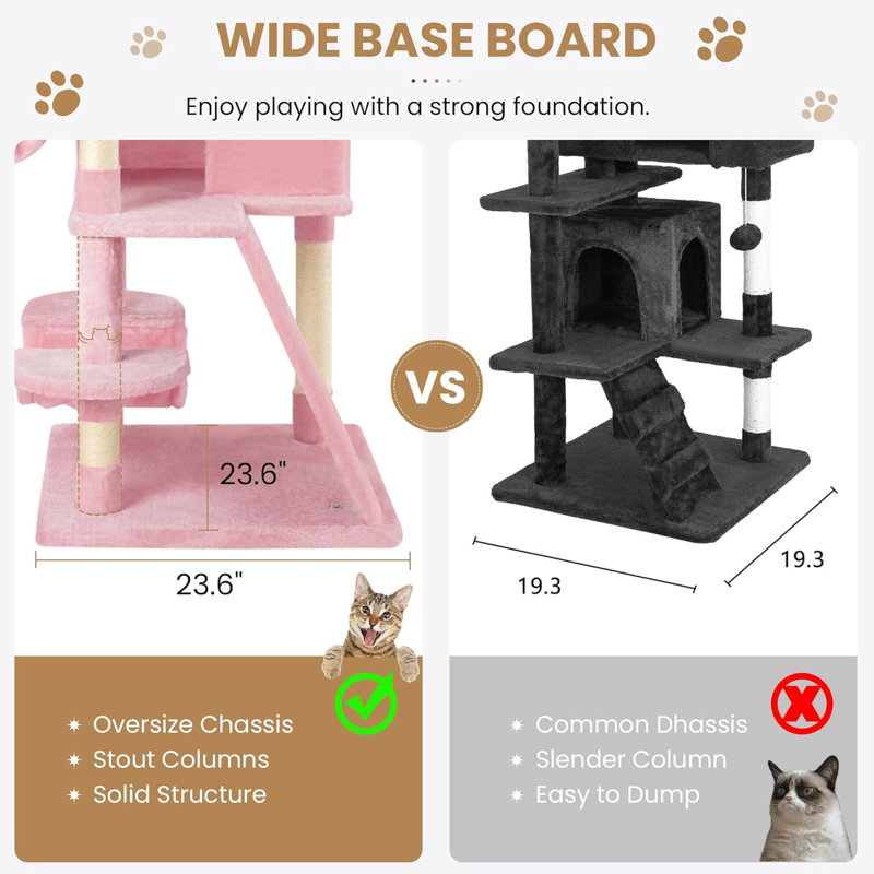 Condo 65 po plus grand avec tour d'arbre à chat pour chatons d'intérieur